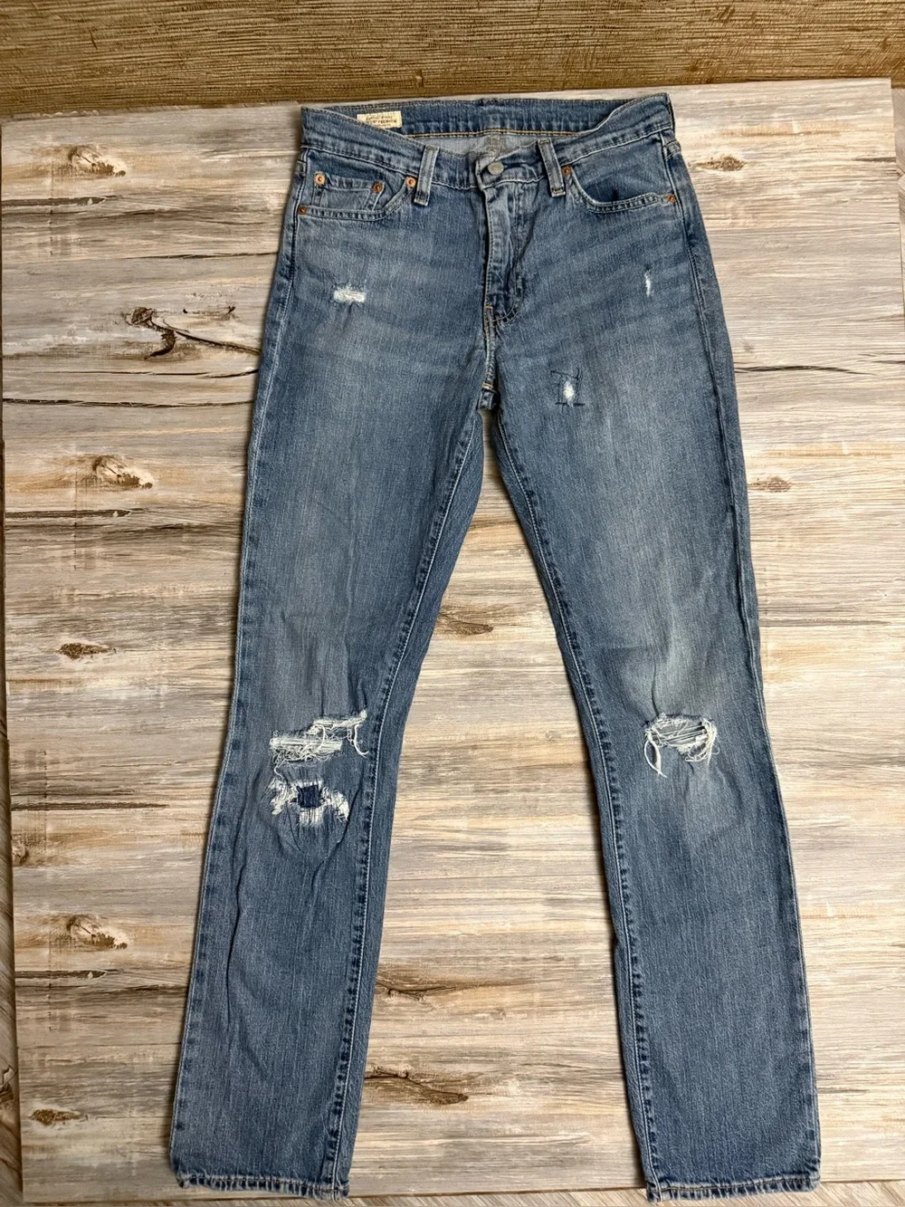 Levi’s Jeans Men’s 30x34 511 Slim Fit Gimmie More Blue Distressed